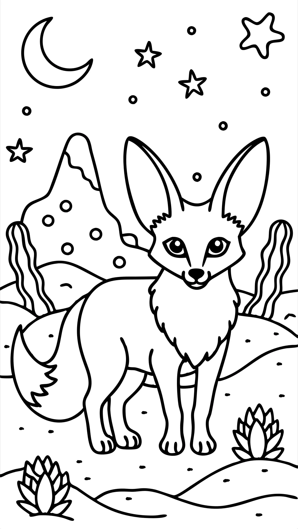 Página para colorear de Fennec Fox